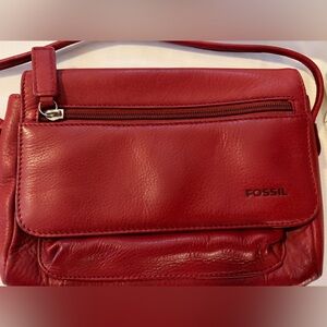 Red Fossil Crossbody